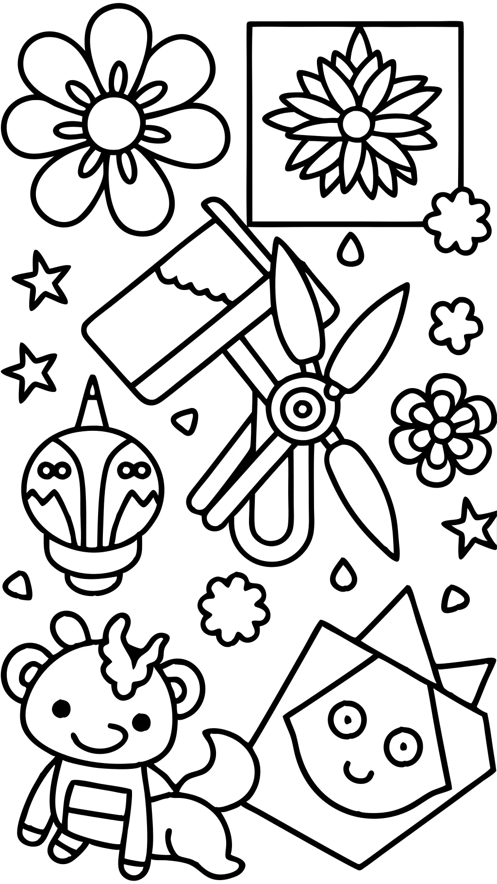 cutting coloring pages